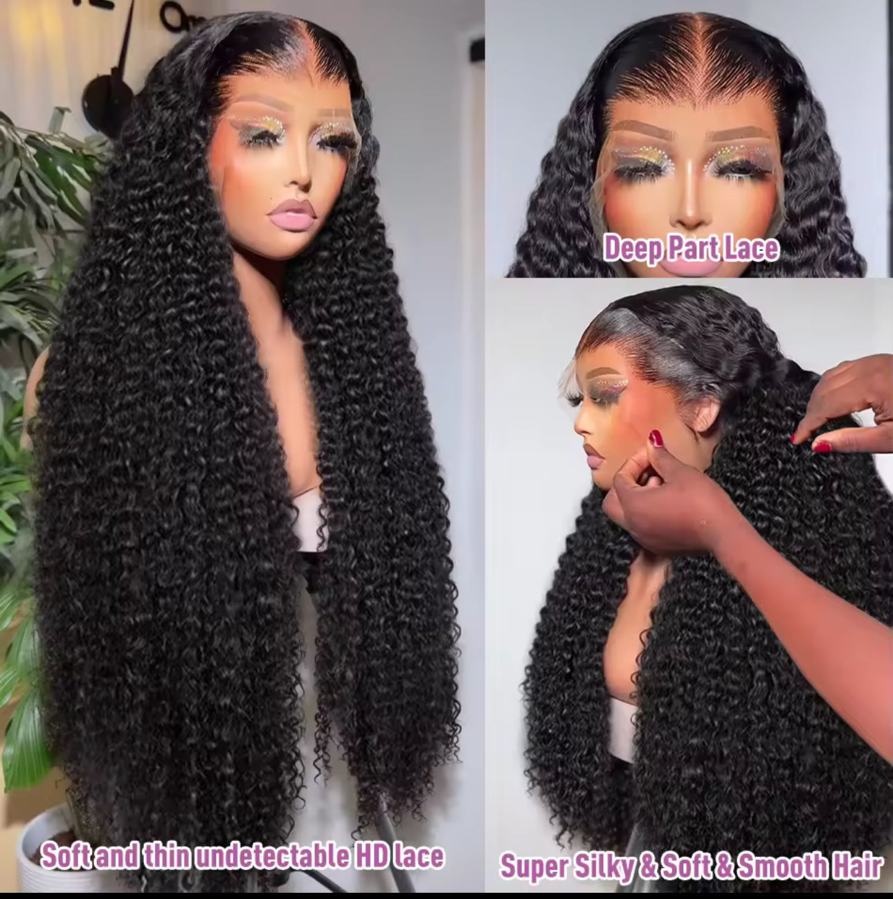 Curly wig Remy deep wave