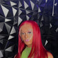 Crimson hair color Blunt cut wig