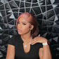Light pink patch chocolate brown Bob wig